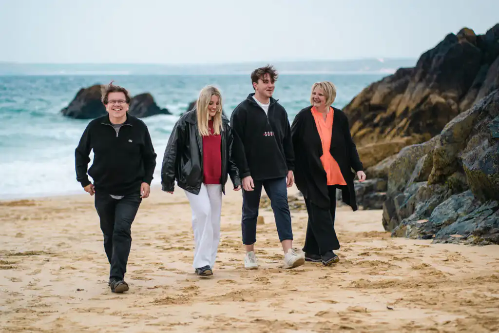 Cornish-Escapes-owner’s-family-on-Porthgwidden-Beach