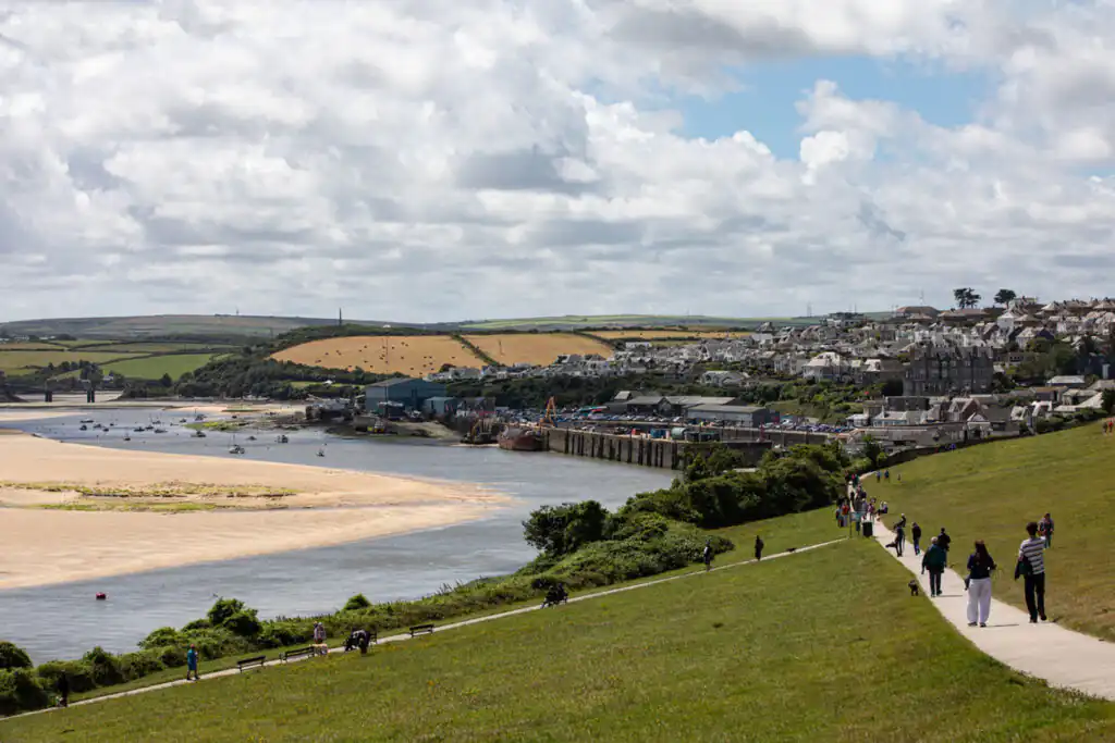 A view of Padstow and the Camel estuary, Cornwall.